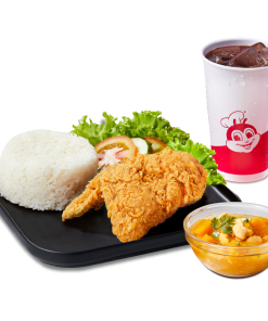 1 CƠM GÀ GIÒN VUI VẺ + 1 SOUP BÍ ĐỎ + 1 NƯỚC NGỌT
