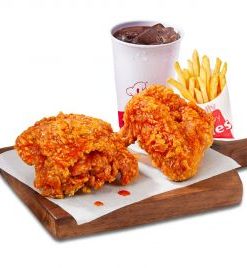 2 GÀ SỐT CAY + 1 KHOAI TÂY CHIÊN VỪA + 1 NƯỚC NGỌT