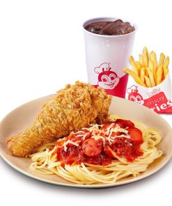 1 MÌ Ý JOLLY VỪA + 1 GÀ GIÒN VUI VẺ + 1 KHOAI TÂY CHIÊN VỪA + 1 NƯỚC NGỌT